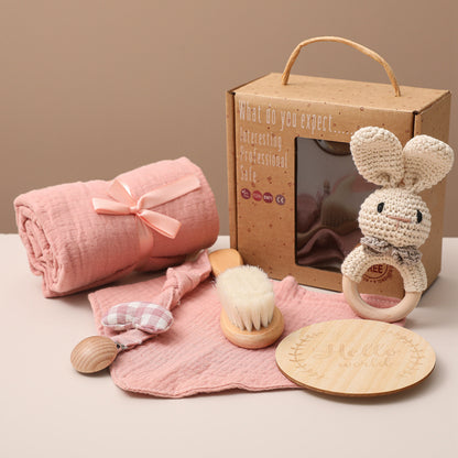 Newborn Baby Gift Set — Organic Swaddle & Keepsake Bundle