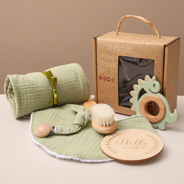 Newborn Baby Gift Set — Organic Swaddle & Keepsake Bundle