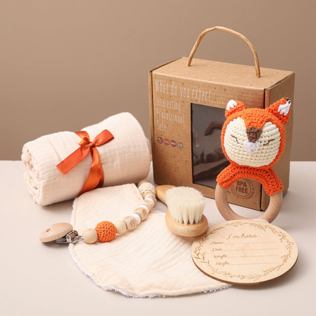 Newborn Baby Gift Set — Organic Swaddle & Keepsake Bundle